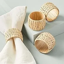 Ayra Rattan Napkin Ring for Dining, Brown