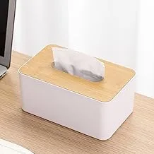 غطاء صندوق مناديل خشبي من ECVV لمناديل الوجه الورقية للاستعمال مرة واحدة، حامل مناديل خشبي مستطيل للتخزين على طاولة الحمام، سطح الطاولة، خزانة غرفة النوم، حامل ليلي، مكتب