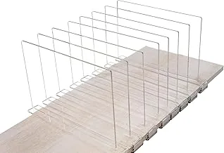 BPA® 8 Pack Acrylic Shelf Dividers for Closet - Adjustable Storage Separators for home and Office