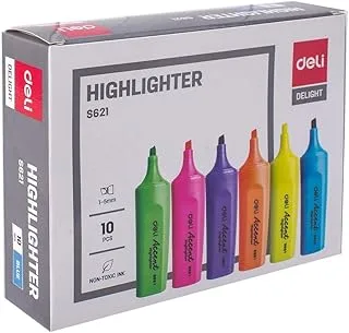 DELI S621 HIGHLIGHTER CHISEL TIP PACK OF 10 (GREEN)