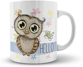 Ceramic Mug - White - Owl