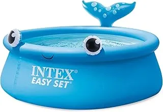 INTEX 26102EH Jolly Whale Easy Set Inflatable Pool: 6ft x 20in – Puncture-Resistant Material – Quick Inflation – 232 Gallon Capacity – 16in Water Depth