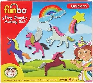 Funbo Play Dough Activity مجموعة يونيكورن 200 جرام + قوالب