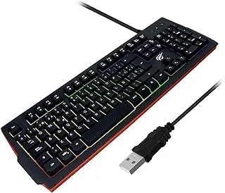 لوحة مفاتيح الألعاب Havit Gamenote KB866L بإضاءة خلفية RGB - أسود + أحمر
