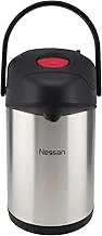 Nessan Insulated Pump Flask, Silver, 350ML, SS25HI