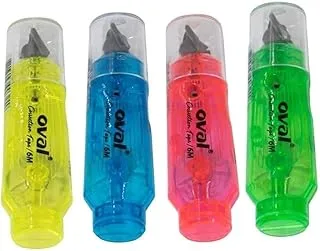 Oval Correction Tape 5mm X 6 meter 4pcs Assorted Colours (Blue,Green,Red,Yellow), Tape Eraser,Correction Tape White Tape, Correction Tape Eraser for School Office Home Supplies