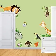 Elephant Lion Monkey Giraffe Cartoon Wall Stickers Animal Funny Children Vinyl Stickers