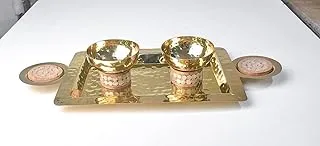 Tray With 2 Bowl - Gold 1155