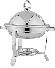Al Saif Iron Date and Seed Bowl with Stand, Full Chrome