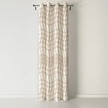 Shatta Printed Plaid Curtain Code-109 Rings One Side