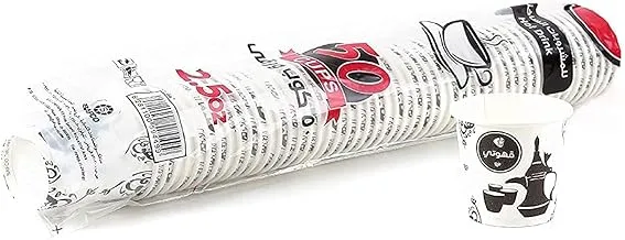 Qahoate Paper Cups 2.5 Oz, 50 Cups Per Bag, White