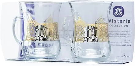طقم مج زجاج أندلسية ذهبي / 2 قطعة