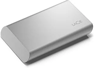 LaCie Portable SSD, 2TB, External SSD, USB-C, Iphone 15 Pro compatible, 2nd generation USB 3.2, speeds up to 1050MB/s, Moon Silver, for Mac, PC and iPad (STKS2000400)