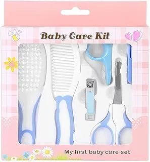 Blue Fdit 6Pcs Convenient Daily Baby Nail Clipper Scissors Hair Brush Comb Man