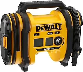 DEWALT DCC018N-XJ 18V 160PSI AC/DC منفاخ إطارات لاسلكي متعدد الأغراض مع نظام إيقاف تلقائي للمقياس الرقمي ووضعين تشغيل للسيارة والمنزل