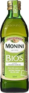 Monini BIO Extra Virgin Olive Oil, 500 ml, Green