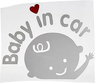 1 Pack Baby ON Board Sticker Safety Sign Car Decal Easy To Install Waterproof Gloss White Color (Boy)