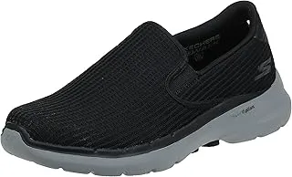 Skechers Mens Go Walk 6 Sneaker, Black Grey, 47 EU
