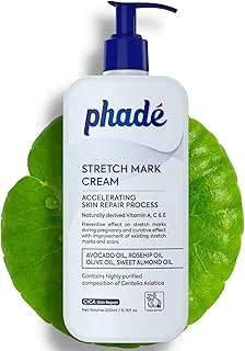 Phade Stretch Mark Cream with CICA for Pregnancy, Scars, Ageing I Uneven Skin Tone 200ml