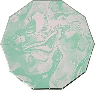Meri Meri Marble Plate 8 Pieces, Small, Mint