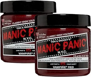 Manic Panic Semi-Permanent Hair Color Cream, Vampire Red 4 oz (Pack of 2)