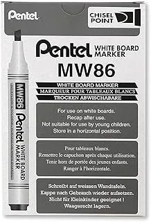 Pentel Mw86 Chisel Tip White Board Marker, Black