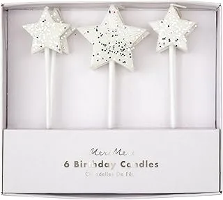 Silver Glitter Star Candles