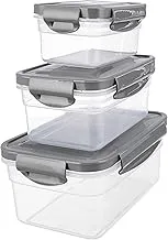 Bager Locked Storage Container Triple Set, Grey