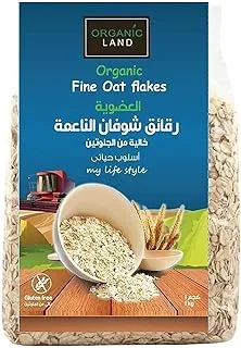 رقائق الشوفان الناعم العضوي من أورجانيك لاند ، 1 كجم