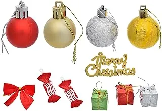Generic Plastic Christmas Tree Decorations With Christmas Candy And Decorative Balls Set Of 12 Pieces - Multi Color