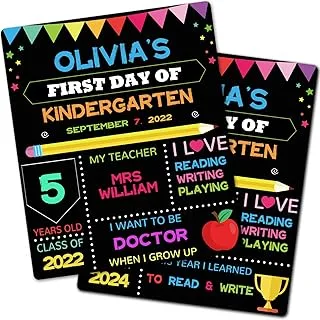 BPA First Day of School Chalkboard, Back to School Board Sign for First Day Last Day of School, My First Day Large Chalk Board Sign Photo Prop, 10x12 inch Reusable Double Sided Photo Prop