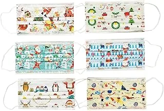 Sunbaby Christmas Disposable mask Pack of 6- Adult , Pack of 6