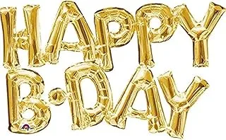 RGL Happy Bday Balloon Gold, Multicolor, S230-2