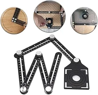 HotsUAE Six-Sided Aluminum Alloy Angle Measuring Tool - Universal Angularizer Ruler - Full Metal Multi Angle Measuring Tool-Upgraded Aluminum Alloy Ruler (six sides)