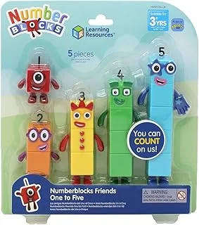 Learning Resources Numberblocks Friends One to Five, Official Collectible Toys, Includes Numberblocks One, Two, Three, Four and Five, Suitable for Display and With Posable Arms for Realistic Play