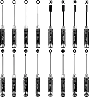 FPVERA RC Hex Driver Set - 16pcs Hex Allen Screwdriver Kit Hex Nut Driver Set Wrench Key Driver Tool for Rc Car Traxxas Helicopter