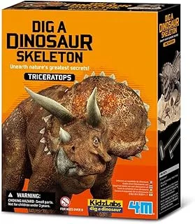 4M Kidz Labs Dig a Dinosaur Triceratops Skeleton ، بني