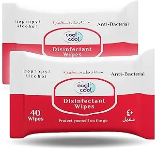 Cool & Cool Disinfectant Wipes 40'S X 2(Twin Pack)