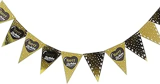 Generic Triangle party banner with happy birthday design and stripe for party decoration - multi color