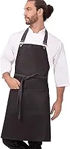 Chef Works Unisex Boulder Bib Apron, Purple Black, One Size