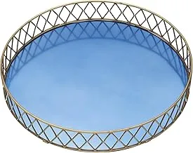 صينية تقديم ستانلس ستيل من باركرافت ، أزرق / نحاسي