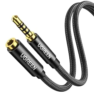 UGREEN 3.5mm Aux Extension Cable Male to Female Audio Cable Headphone Extension Stereo Cable 3.5mm jack Aux Extender Compatible For iPhone,iPad,Tablets,Laptop,Smartphone,Speaker,etc - Black (3 Meter)