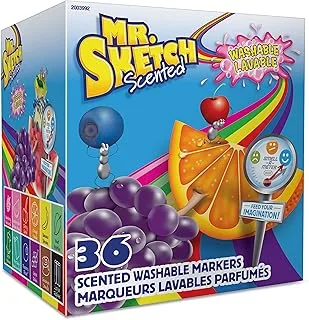 Mr. Sketch Scented Washable Markers, Chisel Tip, Assorted Colours, 36 Count