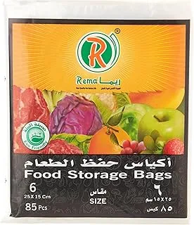 اكياس طعام من ريما 85 كيس - مقاس 6 ، ابيض