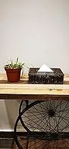 Ayra Ethnic Natural Rattan Handmade Tissue Box Cover | Napkin Box with Lid | Paper Towel Holder Dispenser | Tissue Holder for Bathroom, Bedroom, Office, Living Room and Kitchen (Rectangle)