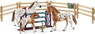 Schleich Horse Club, 11-Piece Playset, Horse Toys for Girls and Boys 5-12 years old Lisa’s Tournament Training with Appaloosas