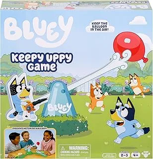 Bluey 90973 Keepy Uppy Game. Keep Air. Includes Motorized Balloon. 2-3 Players. Ages 4+, Multicolor