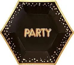Glitz & Glamour Black & Gold Plate - Medium - Party
