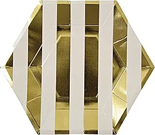 Meri Meri Toot Sweet Gold Stripe Plate