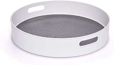 Copco Non-Skid Under-Sink Pantry Cabinet Kitchen Organizer, 18-Inch, White/Gray